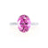 LULU - Oval Pink Sapphire 950 Platinum Petite Solitaire Ring