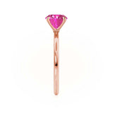 LULU - Chatham® Oval Pink Sapphire 18k Rose Gold Petite Solitaire Ring