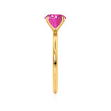 LULU - Chatham® Oval Pink Sapphire 18k Yellow Gold Petite Solitaire Ring