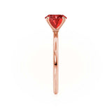 LULU - Chatham® Oval Ruby 18k Rose Gold Petite Solitaire Ring