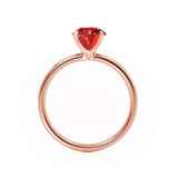 LULU - Chatham® Oval Ruby 18k Rose Gold Petite Solitaire Ring