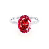 LULU - Chatham® Oval Ruby 950 Platinum Petite Solitaire Ring