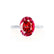 LULU - Oval Ruby 950 Platinum Petite Solitaire Ring