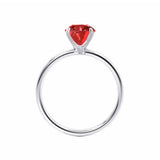 LULU - Chatham® Oval Ruby 950 Platinum Petite Solitaire Ring