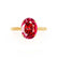 LULU - Oval Ruby 18k Yellow Gold Petite Solitaire Ring