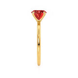 LULU - Chatham® Oval Ruby 18k Yellow Gold Petite Solitaire Ring