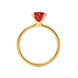 LULU - Chatham® Oval Ruby 18k Yellow Gold Petite Solitaire Ring