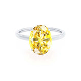 LULU - Chatham® Oval Yellow Sapphire 18k White Gold Petite Solitaire Ring