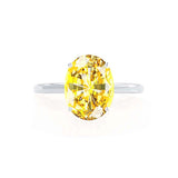 LULU - Chatham® Oval Yellow Sapphire 18k White Gold Petite Solitaire Ring