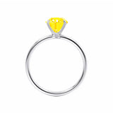 LULU - Chatham® Oval Yellow Sapphire 18k White Gold Petite Solitaire Ring