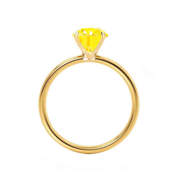 LULU - Chatham® Oval Yellow Sapphire 18k Yellow Gold Petite Solitaire Ring