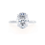 LULU - Oval natural Diamond Platinum Petite Solitaire Engagement Ring Lily Arkwright