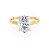 PARIS - Ready to Ship 2.59ct Oval Lab Diamond 18K Yellow Gold Hidden Halo