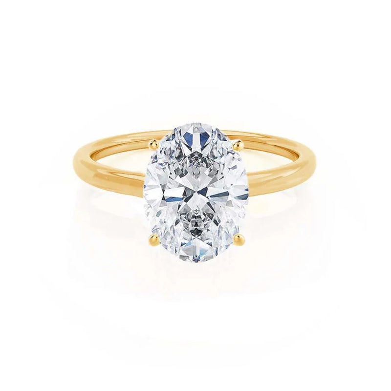 PARIS - Ready to Ship 2.59ct Oval Lab Diamond 18K Yellow Gold Hidden Halo