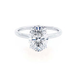 LULU - Oval natural Diamond Platinum Petite Solitaire Engagement Ring Lily Arkwright