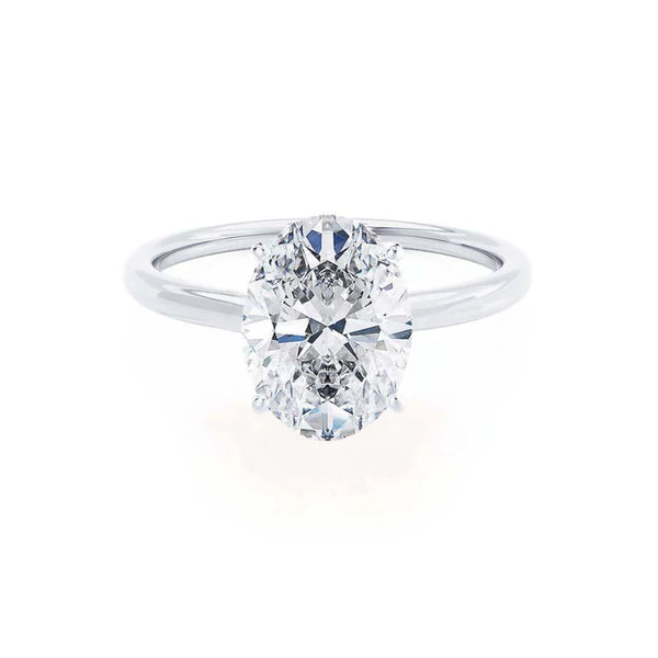 LULU - Ready to Ship 2.01ct Oval Lab Diamond Platinum 950 Solitaire
