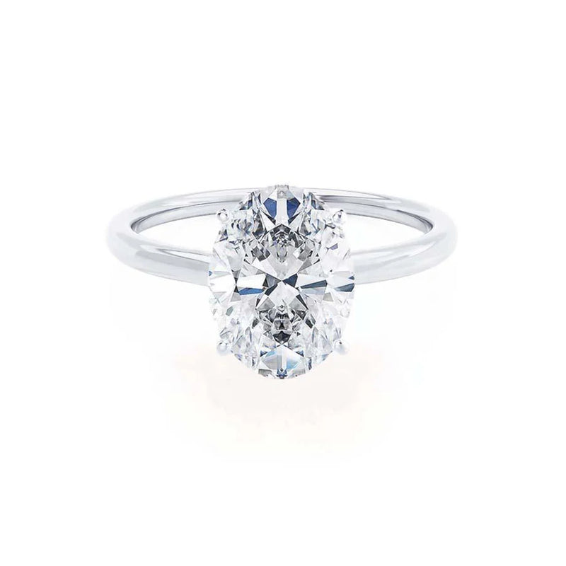 LULU - Ready to Ship 2.01ct Oval Lab Diamond Platinum 950 Solitaire