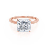 LULU - Princess Lab Diamond 18k Rose Gold Petite Solitaire