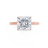 LULU - Princess Lab Diamond 18k Rose Gold Petite Solitaire