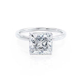 LULU - Princess Lab Diamond 18k White Gold Petite Solitaire