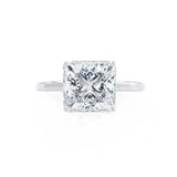 LULU - Princess Lab Diamond 18k White Gold Petite Solitaire