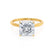 LULU - Princess Lab Diamond 18k Yellow Gold Petite Solitaire