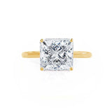 LULU - Princess Lab Diamond 18k Yellow Gold Petite Solitaire