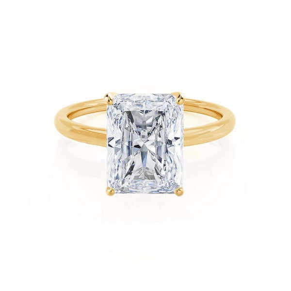 LULU - Radiant Natural Diamond 18k Yellow Gold Solitaire Engagement Ring Lily Arkwright