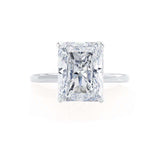 LULU - Radiant Natural Diamond Platinum Solitaire Engagement Ring Lily Arkwright