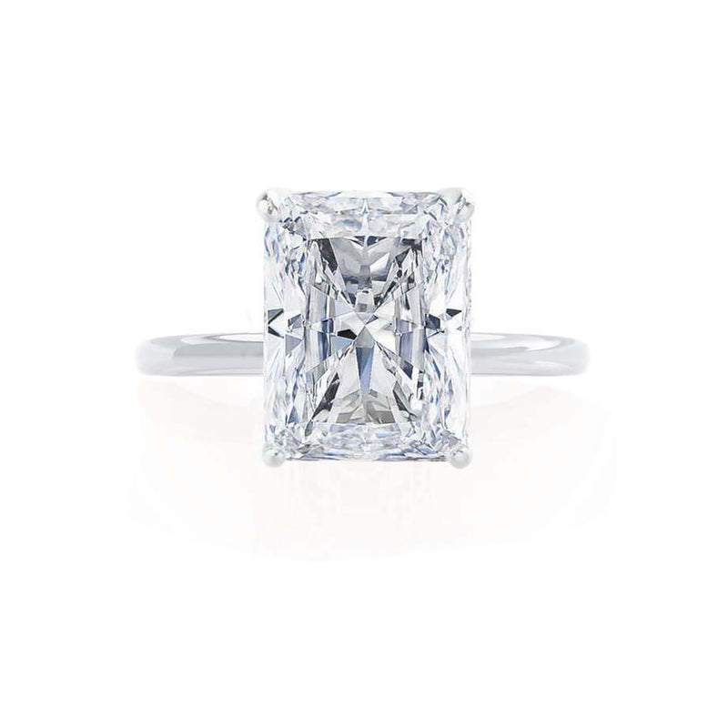 LULU - Radiant Natural Diamond Platinum Solitaire Engagement Ring Lily Arkwright