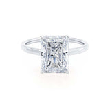 LULU - Radiant Natural Diamond Platinum Solitaire Engagement Ring Lily Arkwright