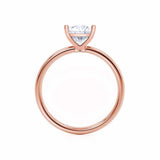 LULU - Asscher Lab Diamond 18k Rose Gold Petite Solitaire