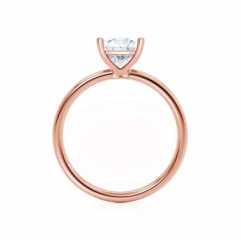 LULU - Asscher Lab Diamond 18k Rose Gold Petite Solitaire