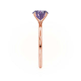 LULU - Chatham® Cushion Alexandrite 18k Rose Gold Petite Solitaire Ring