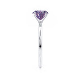 LULU - Chatham® Cushion Alexandrite 18k White Gold Petite Solitaire Ring