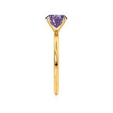 LULU - Chatham® Cushion Alexandrite 18k Yellow Gold Petite Solitaire Ring