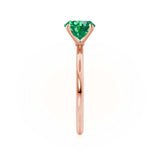 LULU - Chatham® Cushion Emerald 18k Rose Gold Petite Solitaire Ring