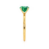 LULU - Chatham® Cushion Emerald 18k Yellow Gold Petite Solitaire Ring