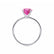 LULU - Cushion Pink Sapphire 18k White Gold Petite Solitaire Ring
