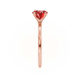 LULU - Chatham® Cushion Ruby 18k Rose Gold Petite Solitaire Ring