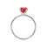LULU - Cushion Ruby 18k White Gold Petite Solitaire Ring