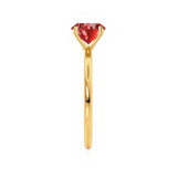 LULU - Chatham® Cushion Ruby 18k Yellow Gold Petite Solitaire Ring