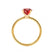 LULU - Cushion Ruby 18k Yellow Gold Petite Solitaire Ring