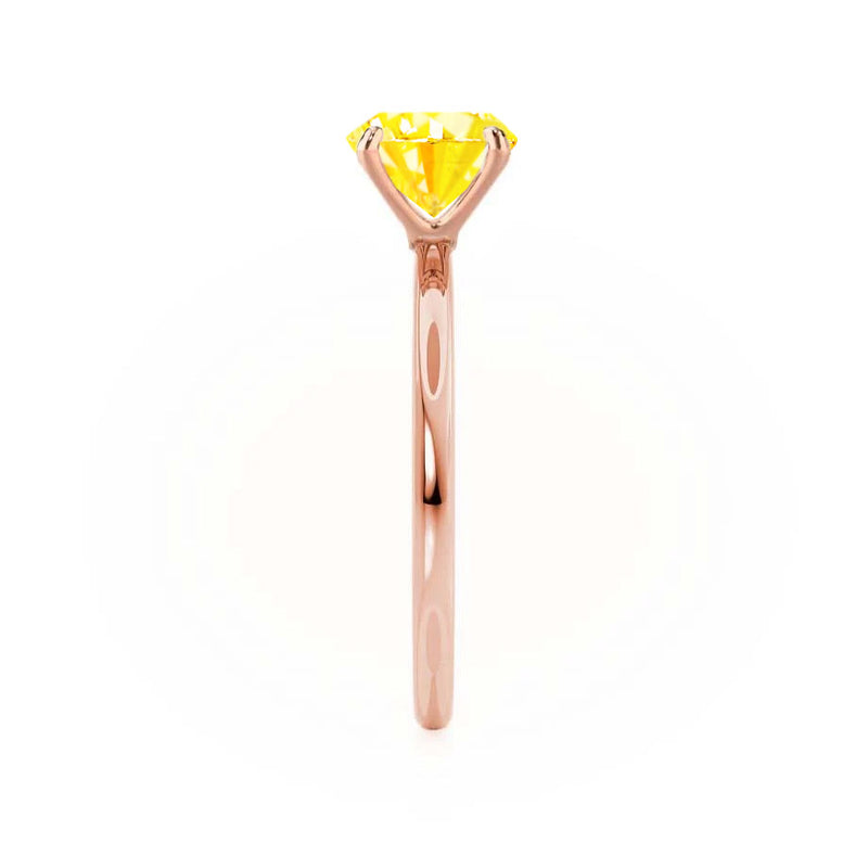 LULU - Chatham® Cushion Yellow Sapphire 18k Rose Gold Petite Solitaire Ring