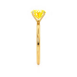 LULU - Chatham® Cushion Yellow Sapphire 18k Yellow Gold Petite Solitaire Ring