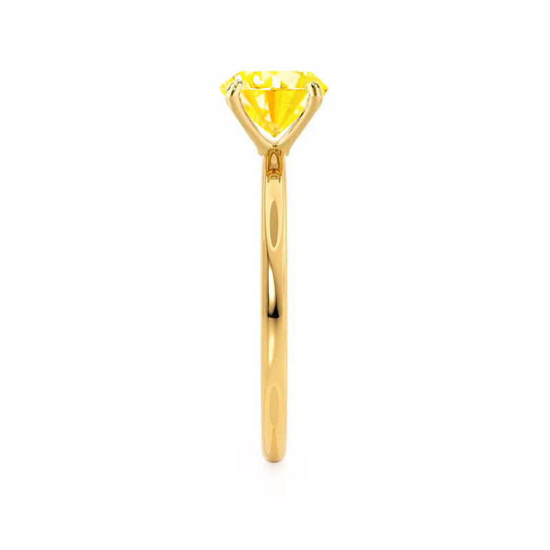 LULU - Chatham® Cushion Yellow Sapphire 18k Yellow Gold Petite Solitaire Ring