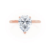 LULU - Pear Lab Diamond 18k Rose Gold Petite Solitaire