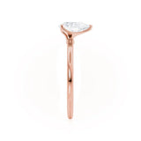 LULU - Pear Lab Diamond 18k Rose Gold Petite Solitaire