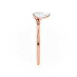 LULU - Pear Natural Diamond 18k Rose Gold Petite Solitaire