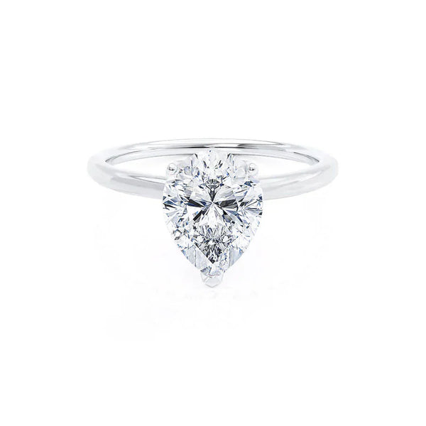 LULU - Pear Natural Diamond Platinum Petite Solitaire